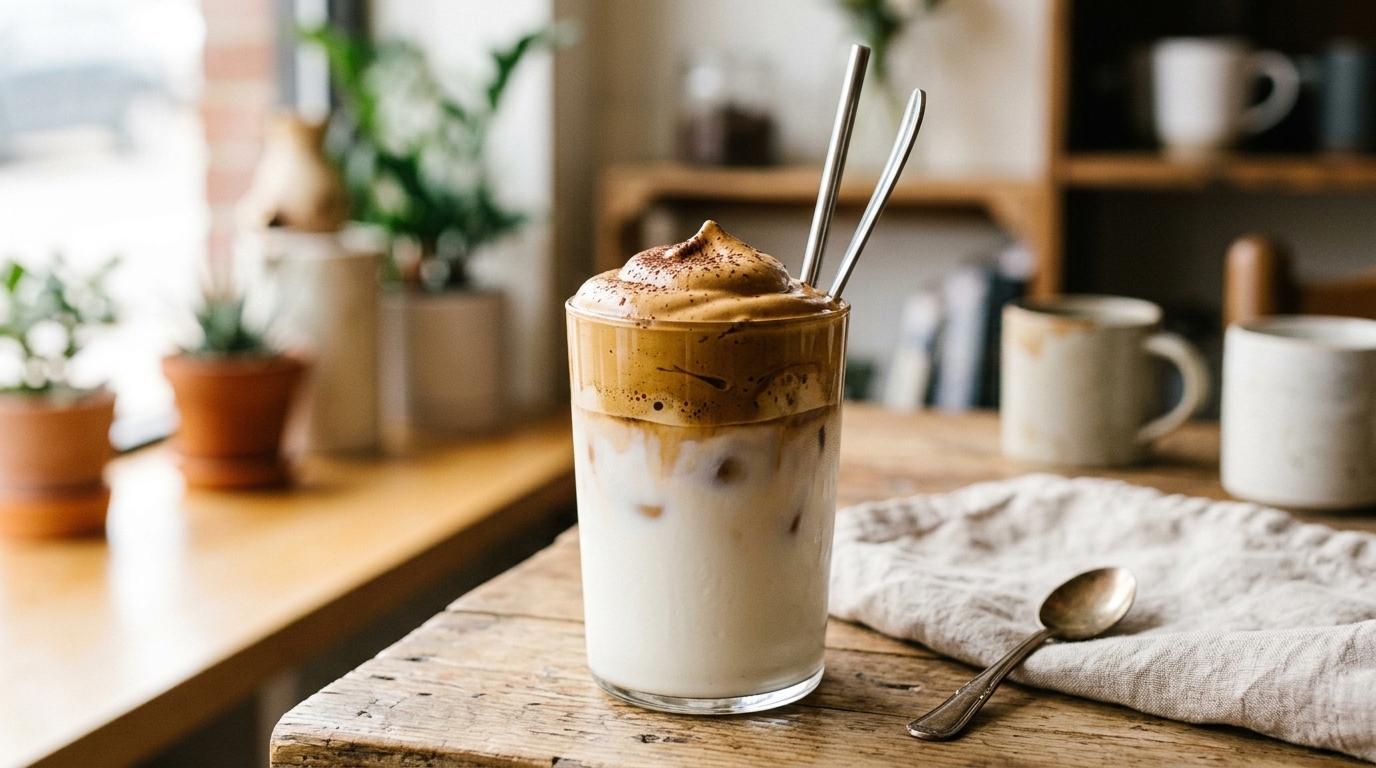 Dalgona instant iced coffee