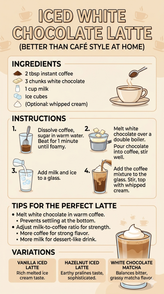 Iced white chocolate latte recipe guide