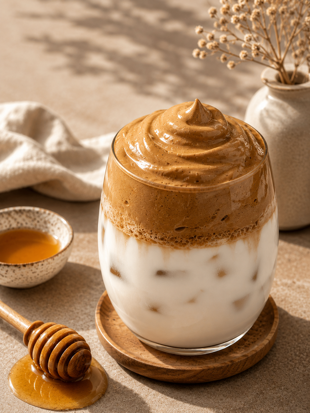 Whipped honey iced coffee
