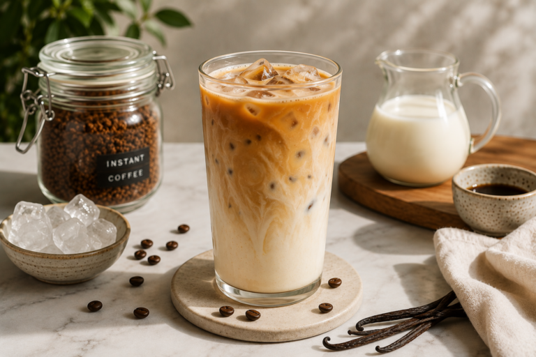 How to make iced vanilla latte recipe like a PRO