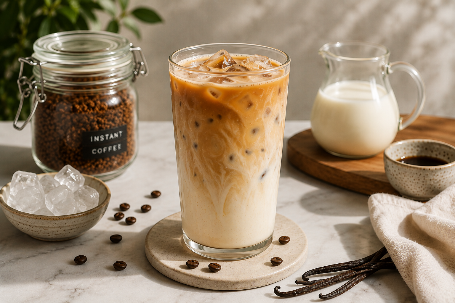 How to make iced vanilla latte recipe like a PRO