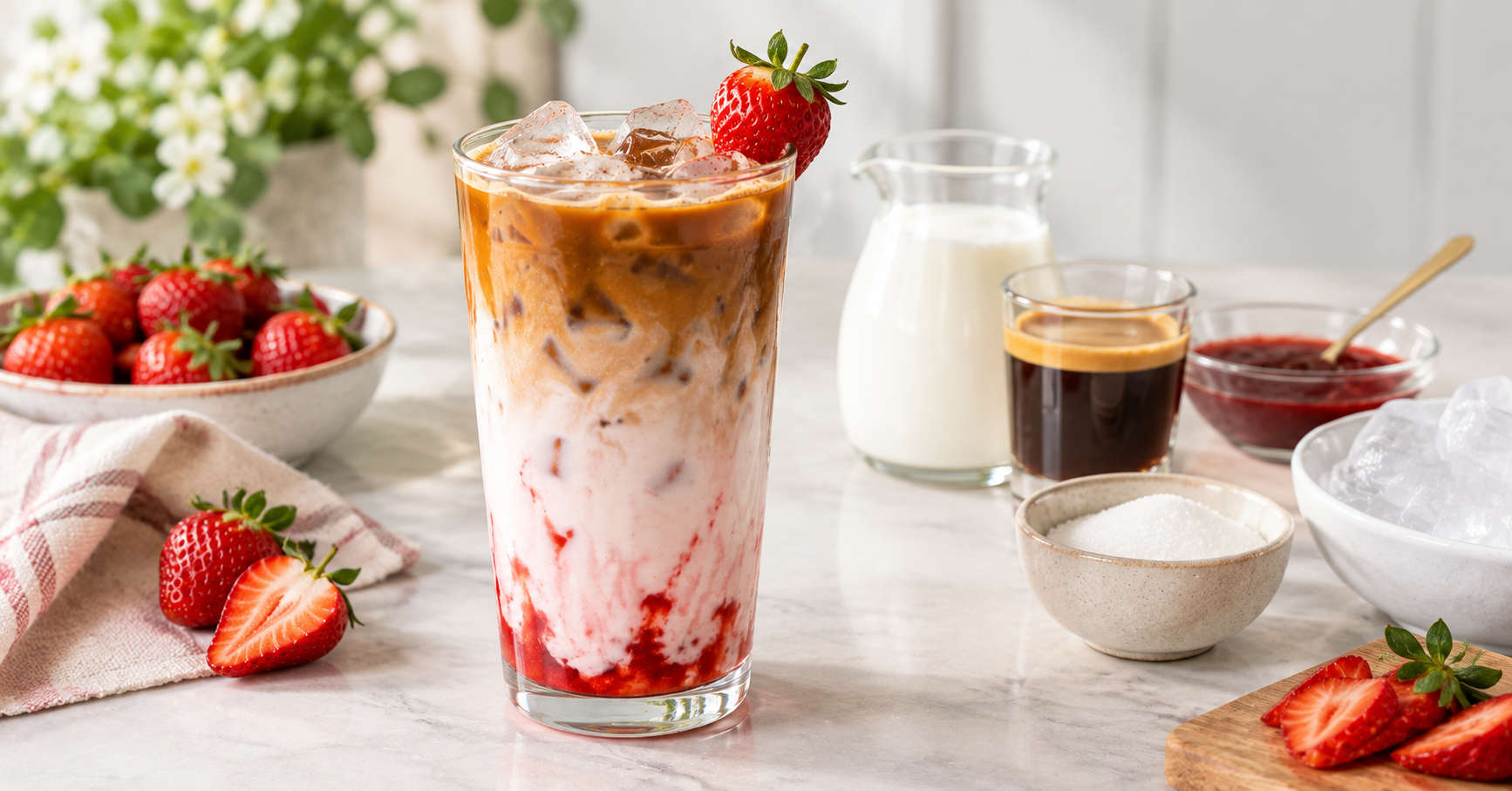 Iced Strawberry Latte Recipe