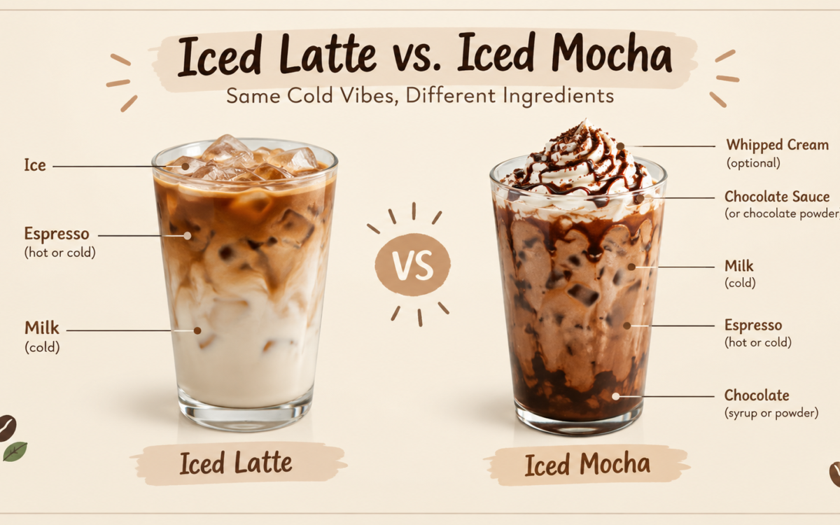 Iced Latte vs Iced Mocha: Know the difference