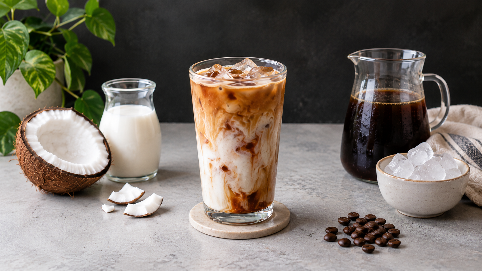 Coconut cold brew coffee